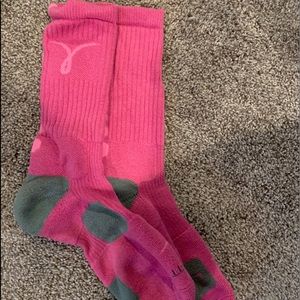 Breast cancer pink Nike socks